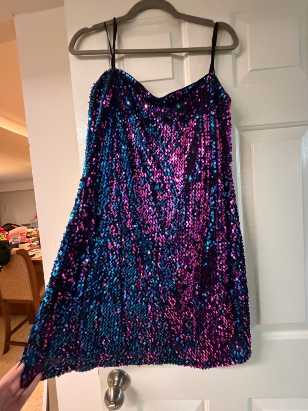 Bright Light Sequin Mini Dress - Purple/ combo - Picture 5 of 9